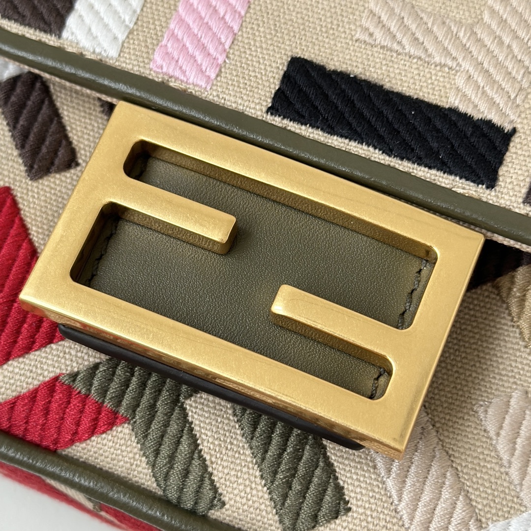 Fendi Baguette Canvas Baguette with FF Embroidery and Chain Strap 6 i1723779852 4070 4