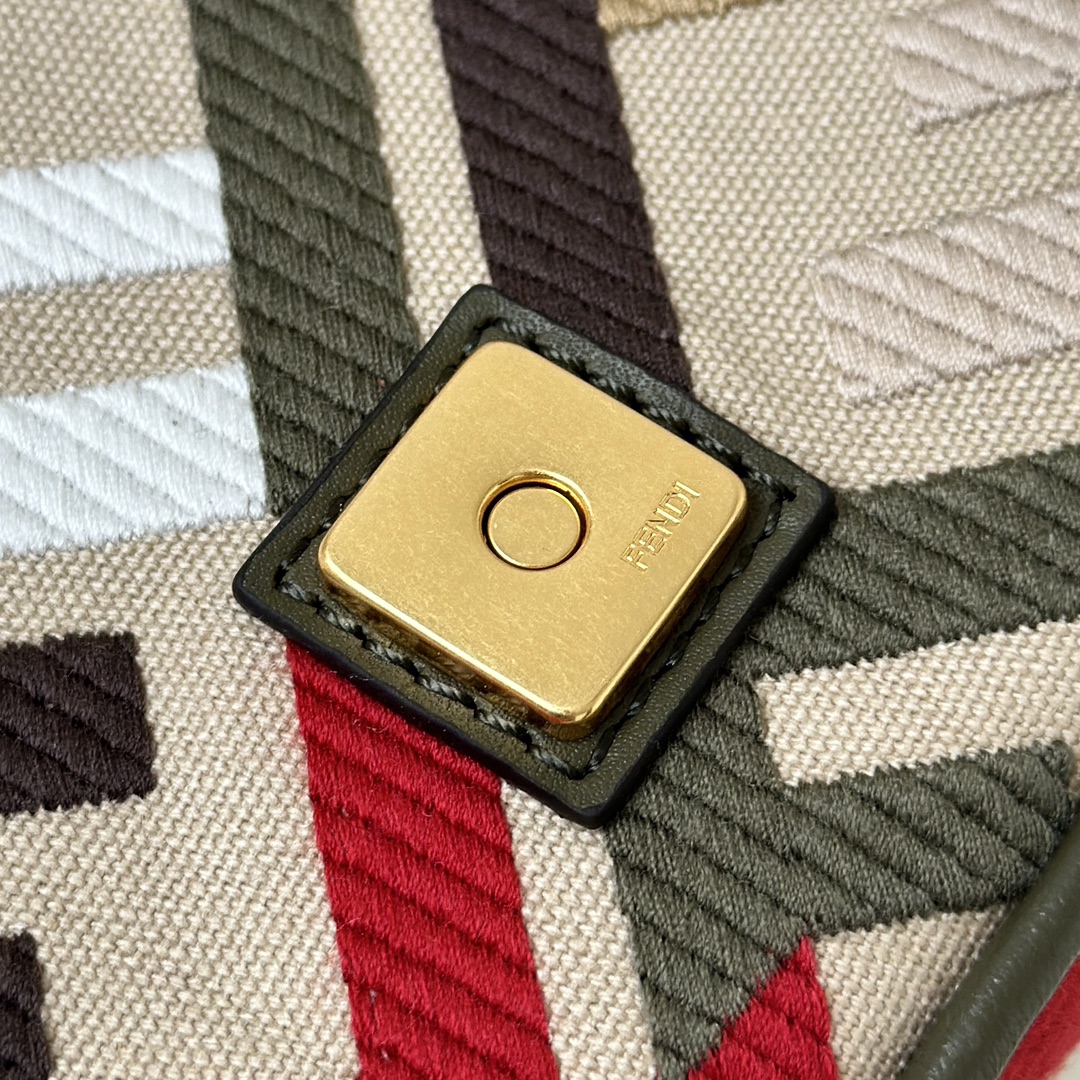 Fendi Baguette Canvas Baguette with FF Embroidery and Chain Strap 7 i1723779852 5542 5
