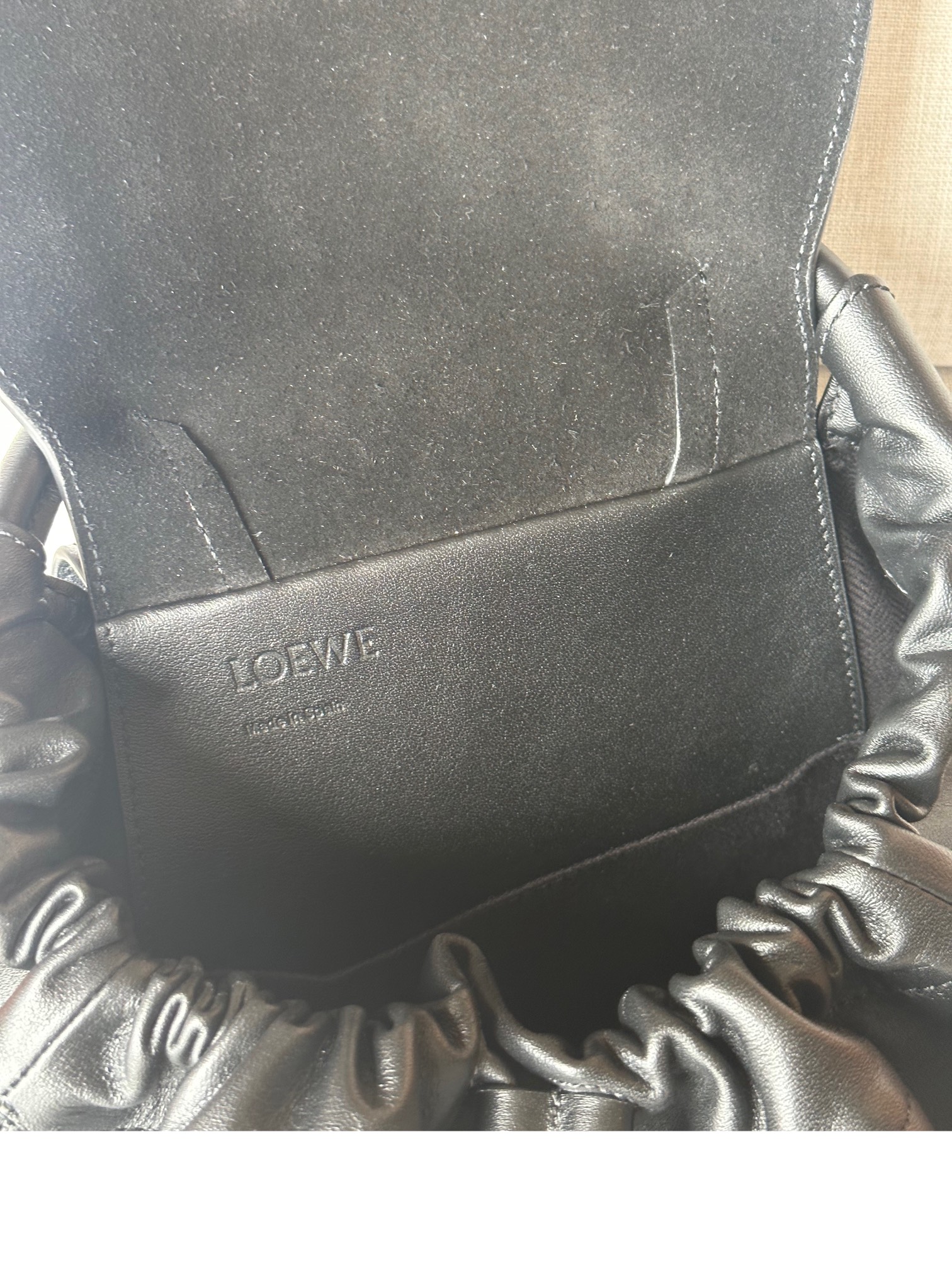 Loewe Flamenco Backpack in Grained Leather, Black, 36x40x16cm 9 i1723783330 3499 0