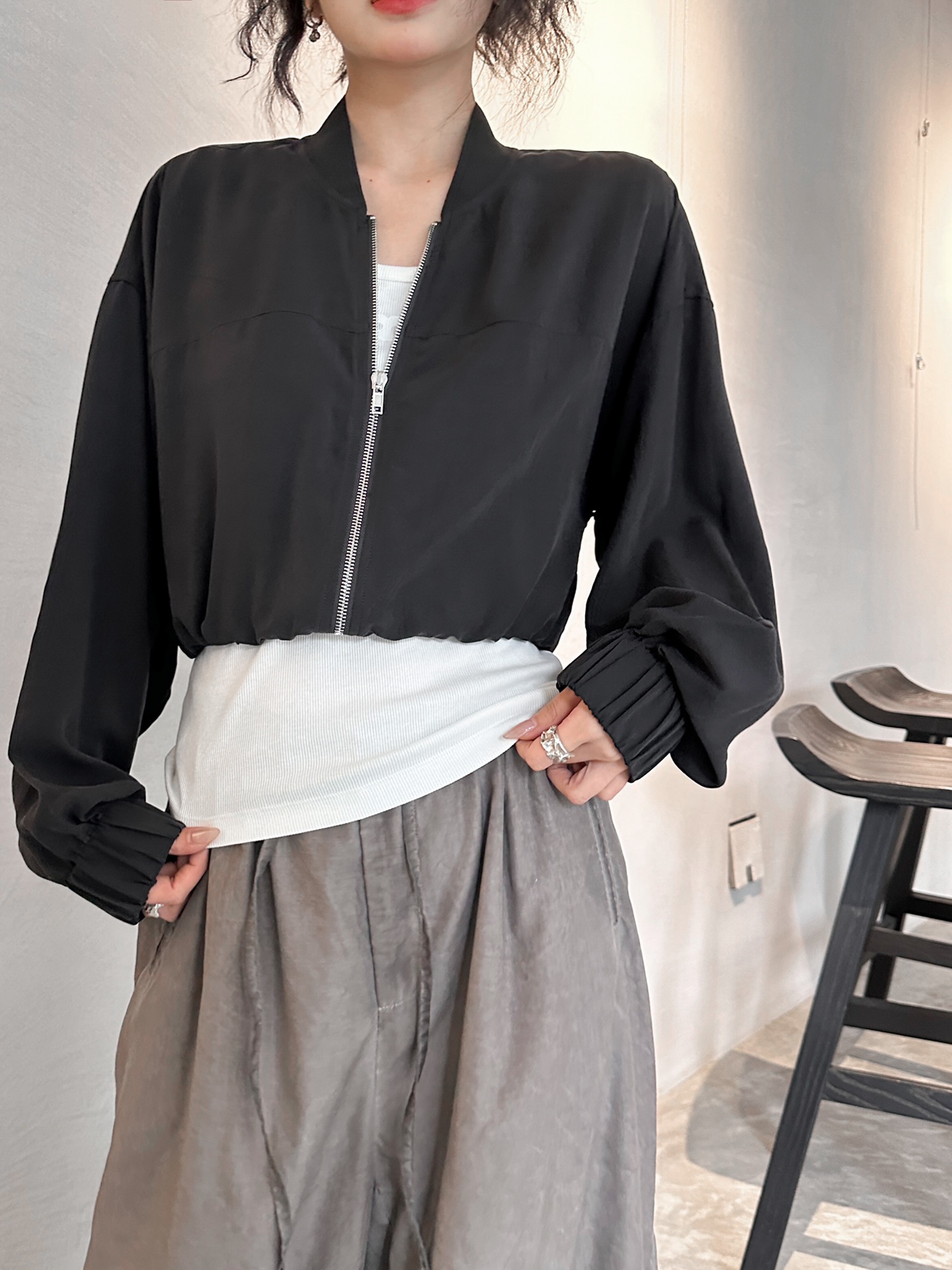  🆕Rickowens｜新款开衫，天丝面料手感柔软，垂顺感超棒，棒球版型显瘦百搭，短款小个子友好，尺码S