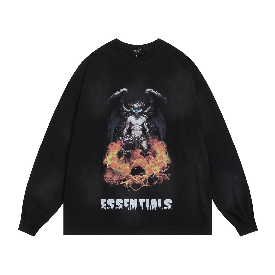 Shop Now
 ESSENTIALS Clothing T-Shirt Black Cotton Essential Long Sleeve