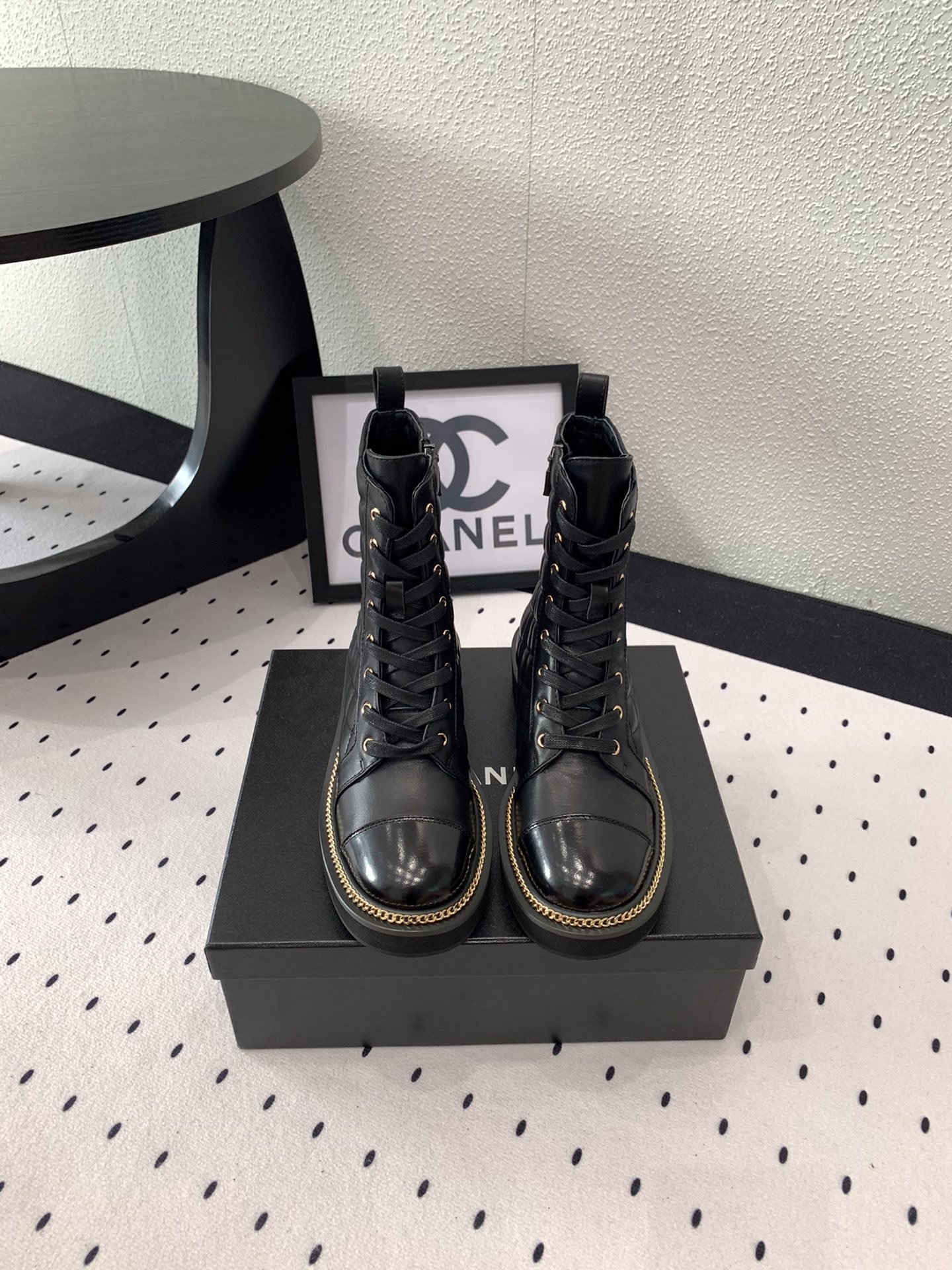 Chanel Bottes Courtes Meilleure réplique en gros
 Cuir de vache Peau mouton