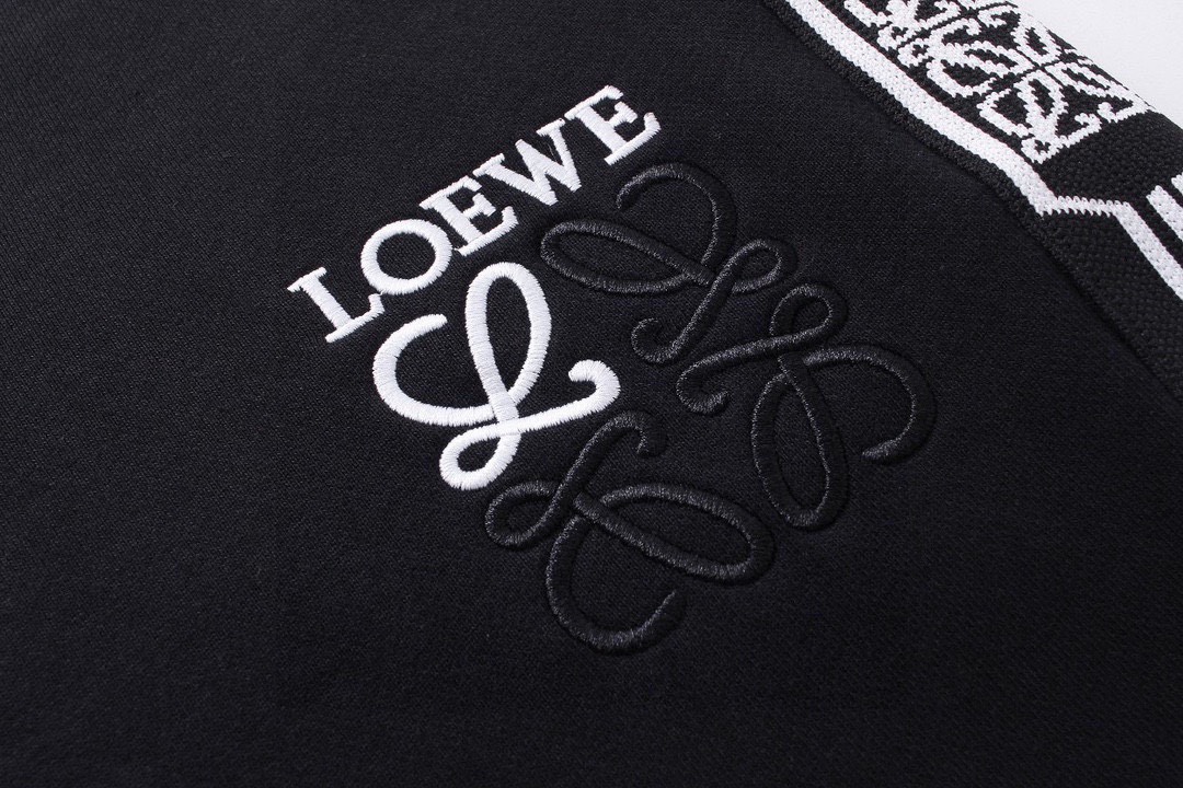 罗意威/Loewe 秋季新款撞色立体绣花Logo拼接织带休闲长裤