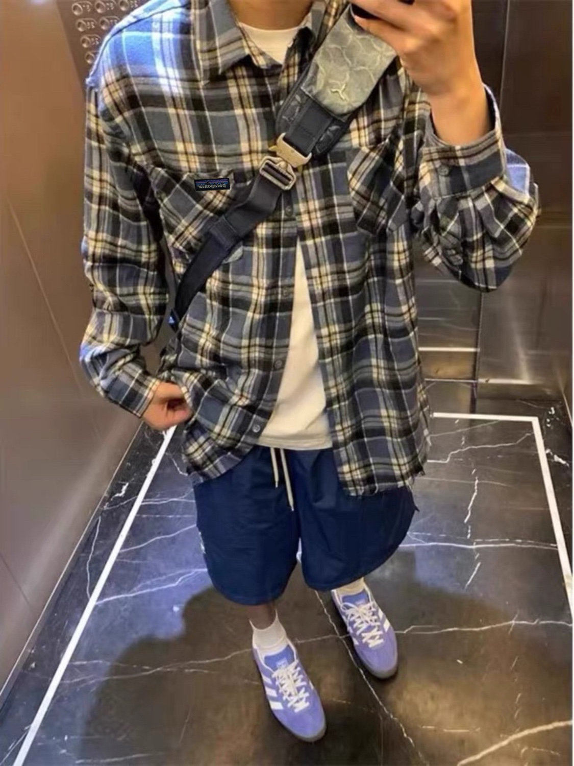 Patagonia Blue Fur-Grained Cotton Shirt in Sizes M-XL, Section FZ 264 - 图片 7