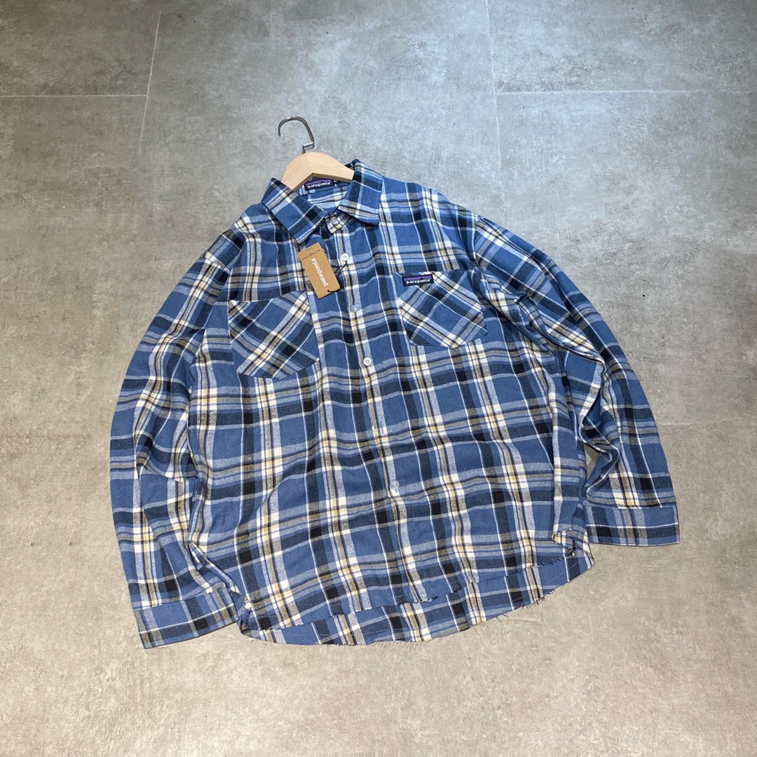Patagonia Blue Fur-Grained Cotton Shirt in Sizes M-XL, Section FZ 264 - 图片 4