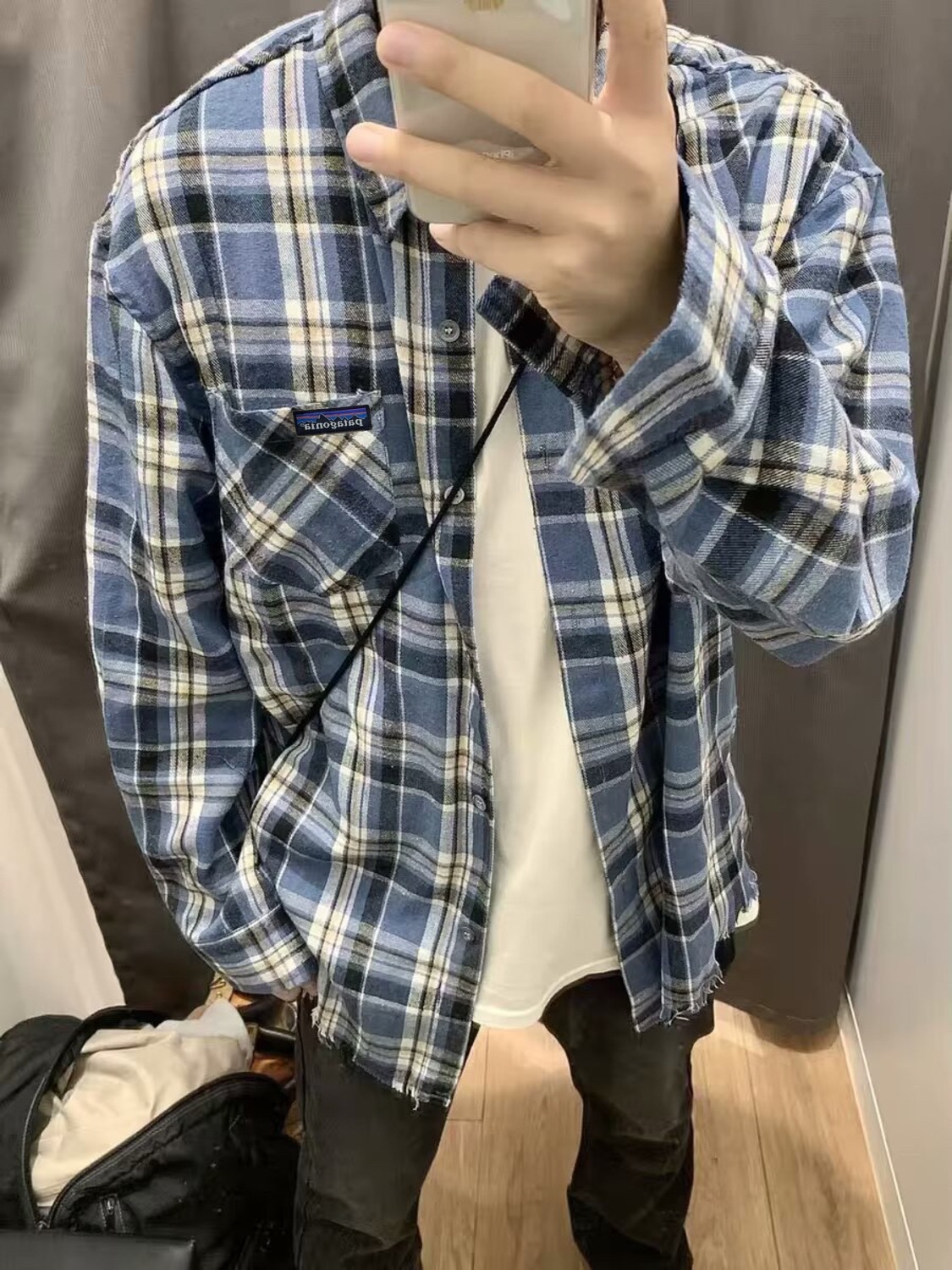 Patagonia Blue Fur-Grained Cotton Shirt in Sizes M-XL, Section FZ 264 - 图片 6