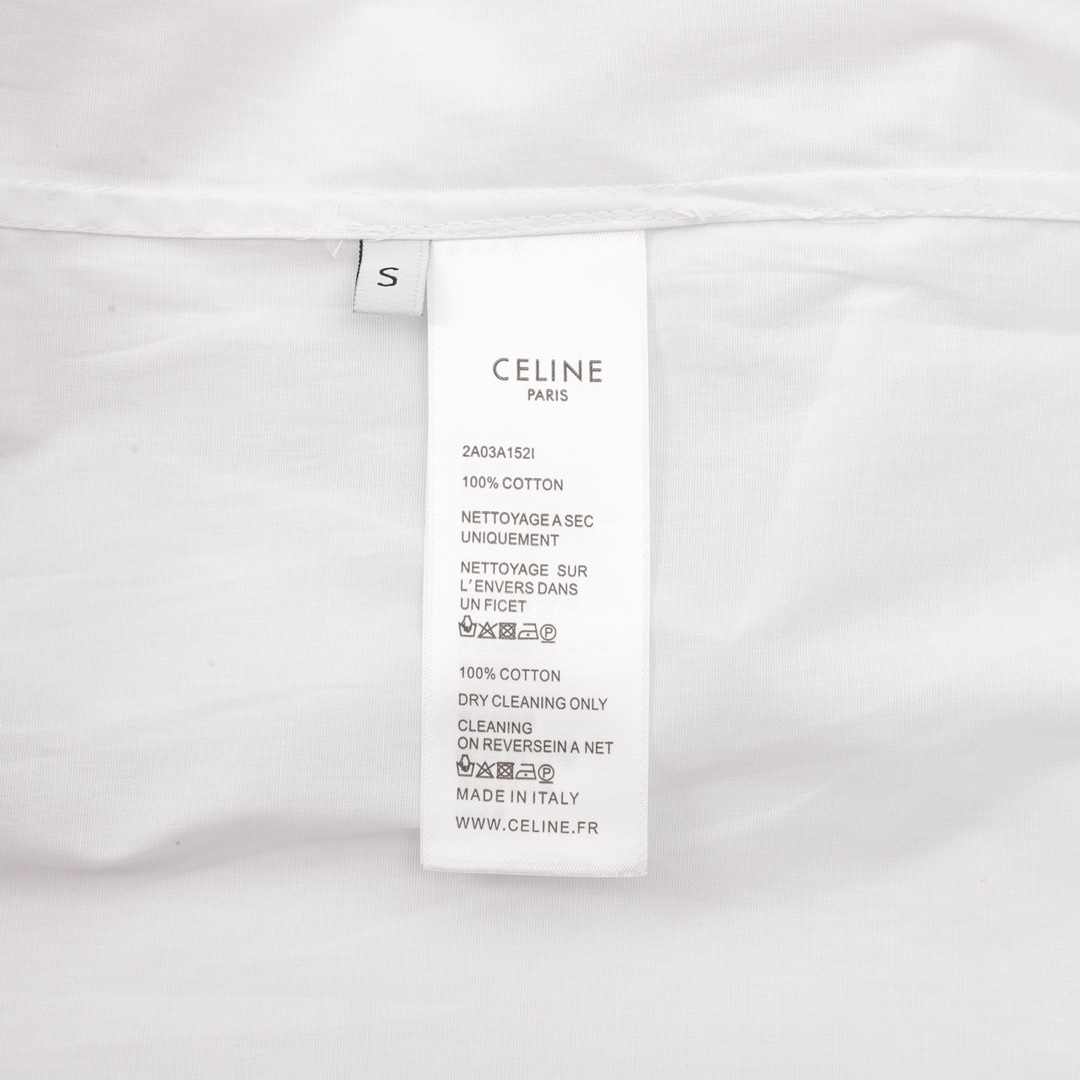 CELINE/赛琳 胸口刺绣签府绸长袖衬衫