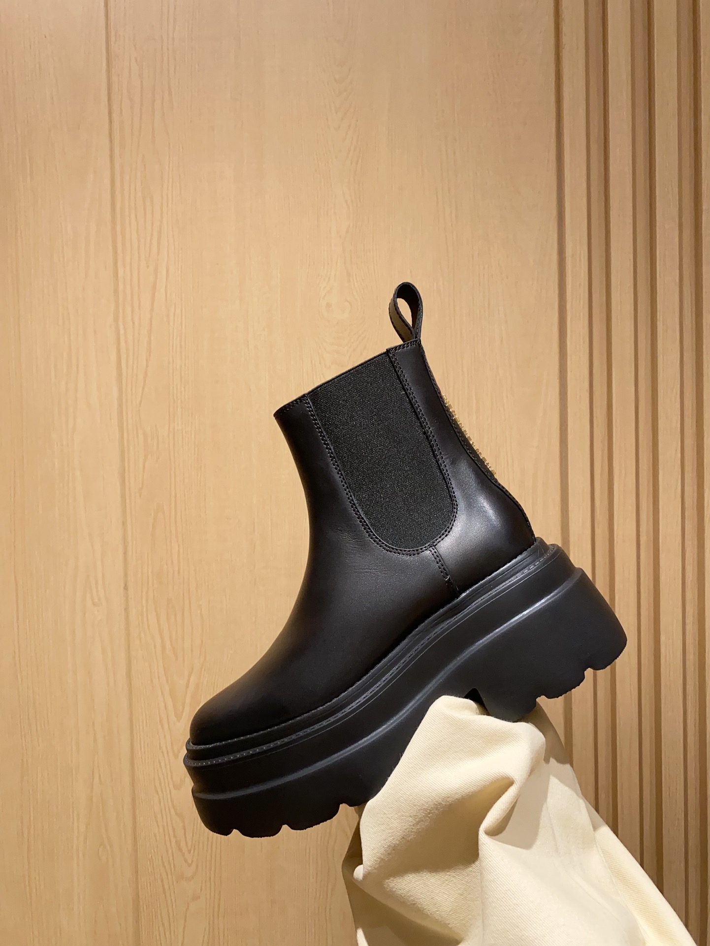 P750: Alexander Wang’s Thick Black Carter Boots with Metal Logos