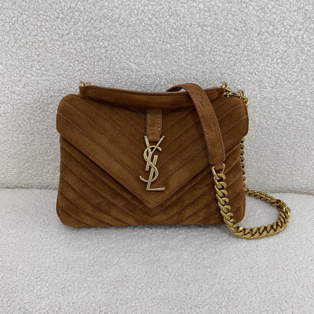 Yves Saint Laurent Messenger-Taschen Braun Gämse Lässig