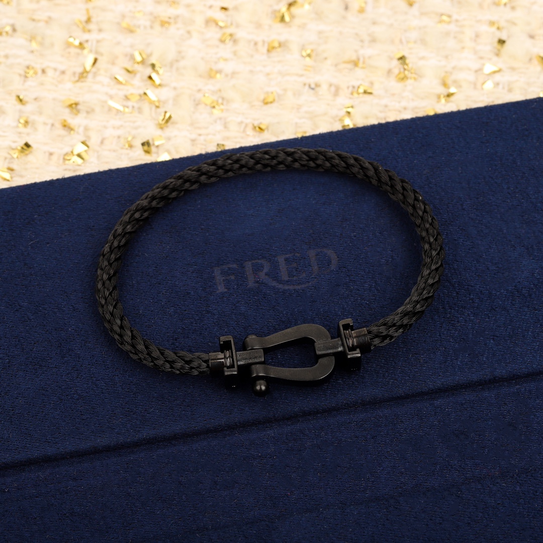 [Niche Series Jewelry]210542 [Our Product] Black Warrior Half Diamond Hand Rop