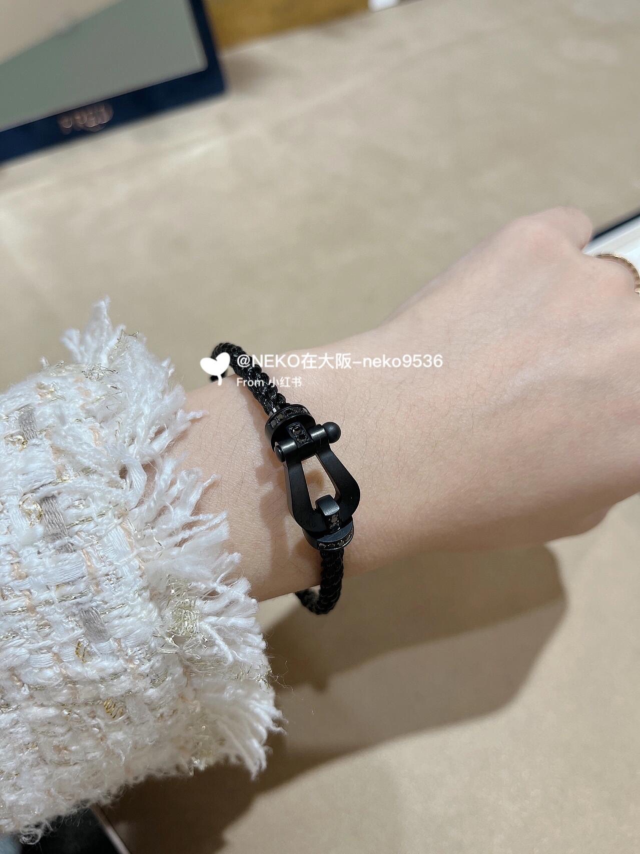 [Niche Series Jewelry]210542 [Our Product] Black Warrior Half Diamond Hand Rop
