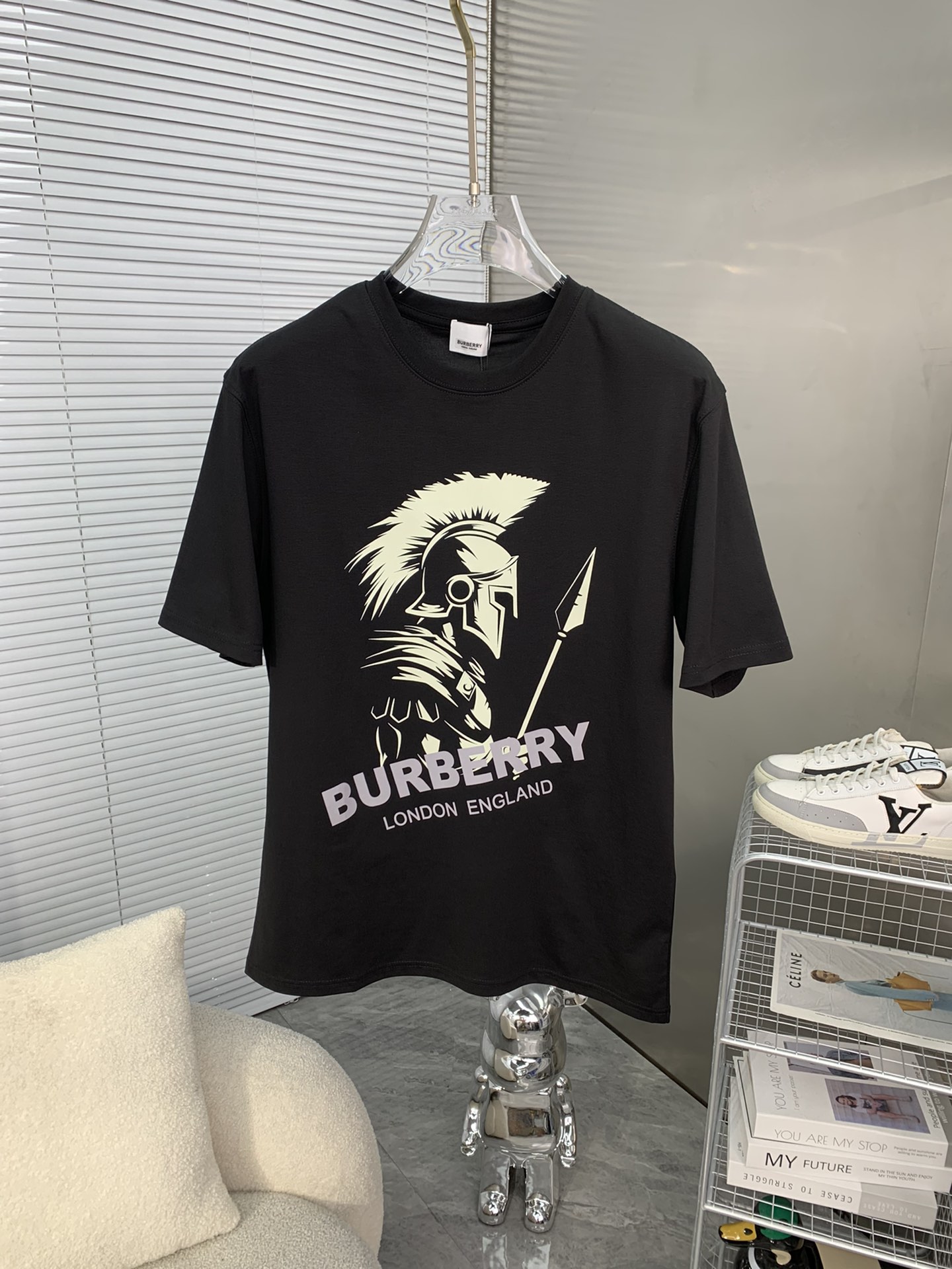 Burberry Kleidung T-Shirt Stickerei Unisex Frühling/Sommer Kollektion Kurzarm