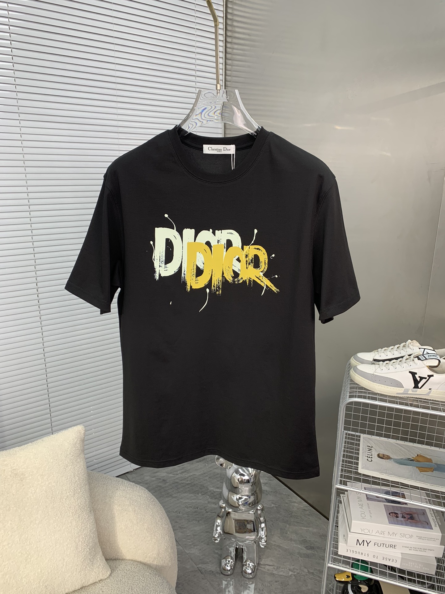 Dior Kleidung T-Shirt Stickerei Unisex Frühling/Sommer Kollektion Kurzarm