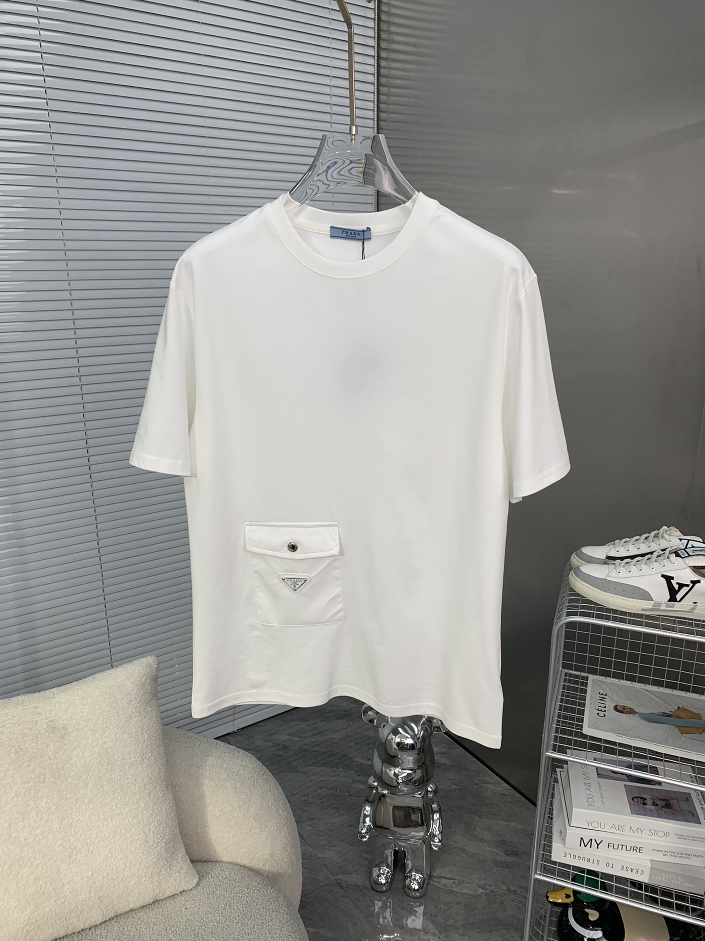 Prada AAAAA+
 Kleidung T-Shirt Stickerei Unisex Frühling/Sommer Kollektion Kurzarm