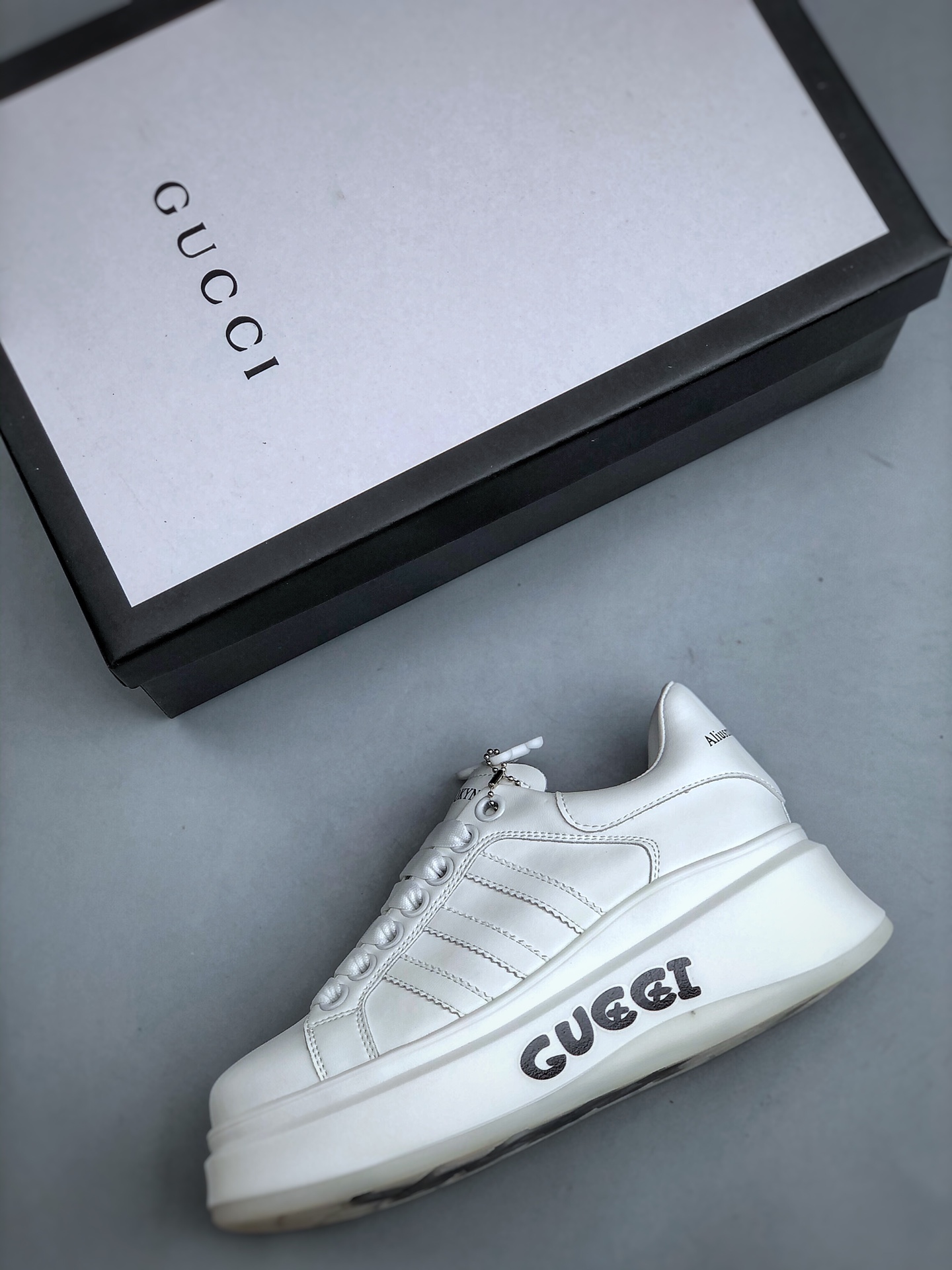 Gucci 轻奢单品 广东品质原厂 高奢古驰Gucci Screener GG High-Top Sneaker休闲潮鞋系列意大利进口超软小牛皮+刺绣搭配