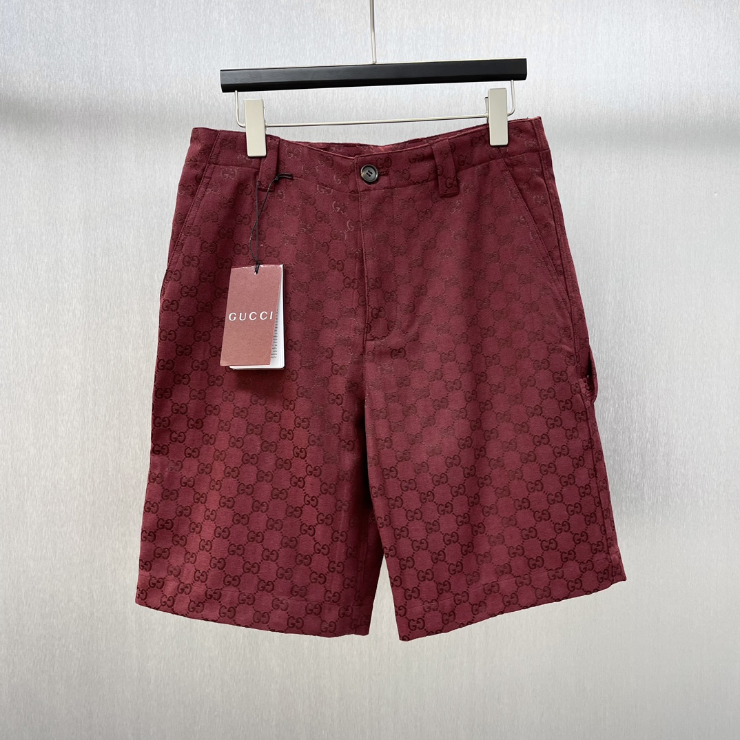 🧧Pantalones cortos de la nueva colección 2024 de Gu*ci con estampado de monograma jacquard. TALLAS 46-52. Corte clásic…