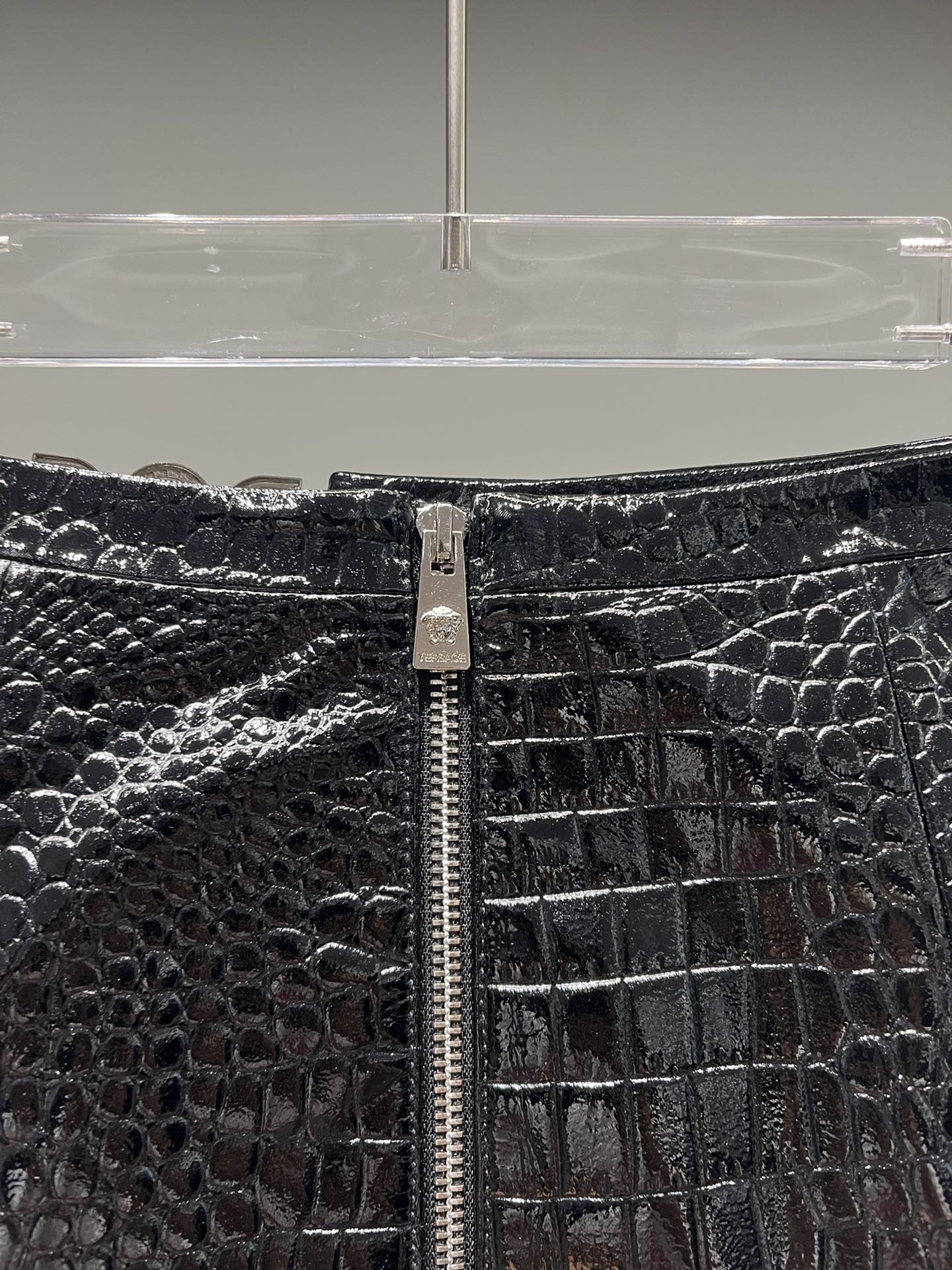 Stylish Female Outfit: Van Sage’s Croc-Skin Skirt with Sexy Hip Detail - 图片 7