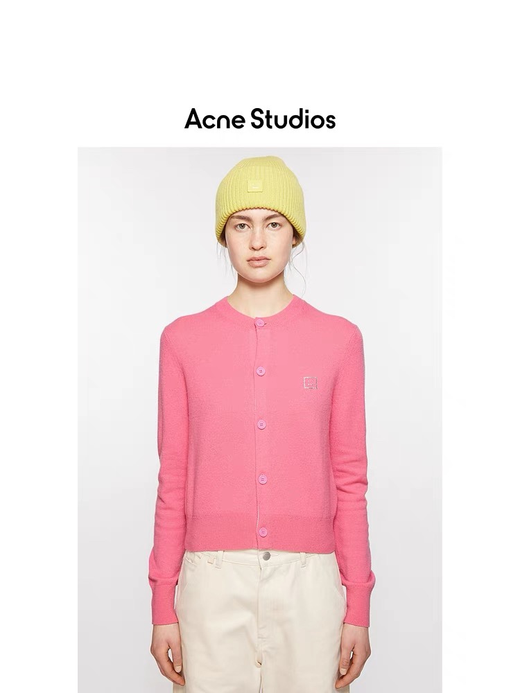 Acne Studios Women's Face Patch Wool Knit Cardigan - Comprehensive
