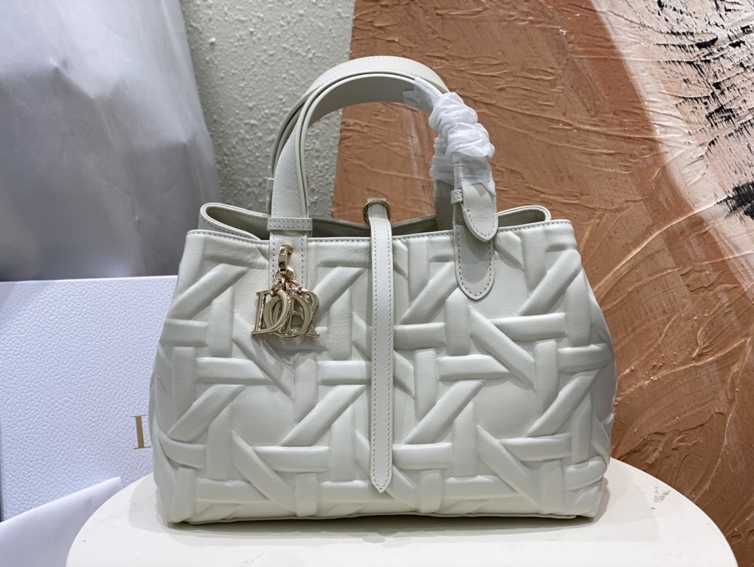 Diseñador de réplica alta calidad
 Dior Bolsos de mano Alta Blanco Cuero vaca Fashion Casual