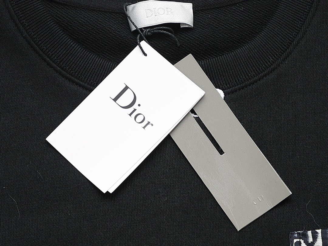 迪奥/Dior 秋冬新品 经典字母刺绣老花贴布口袋圆领卫衣