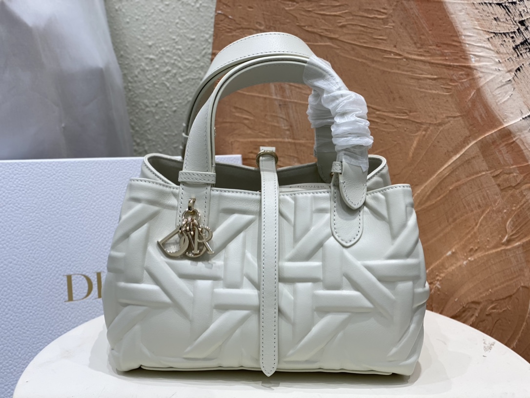 Dior Bolsos de mano Blanco Cuero de vaca Fashion Casual