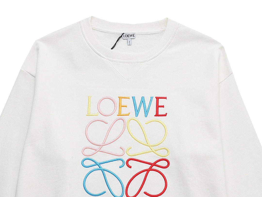 罗意威/Loewe 秋冬新品 彩色字母logo刺绣圆领卫衣