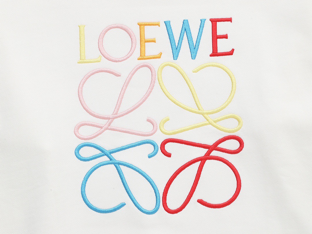 罗意威/Loewe 秋冬新品 彩色字母logo刺绣圆领卫衣