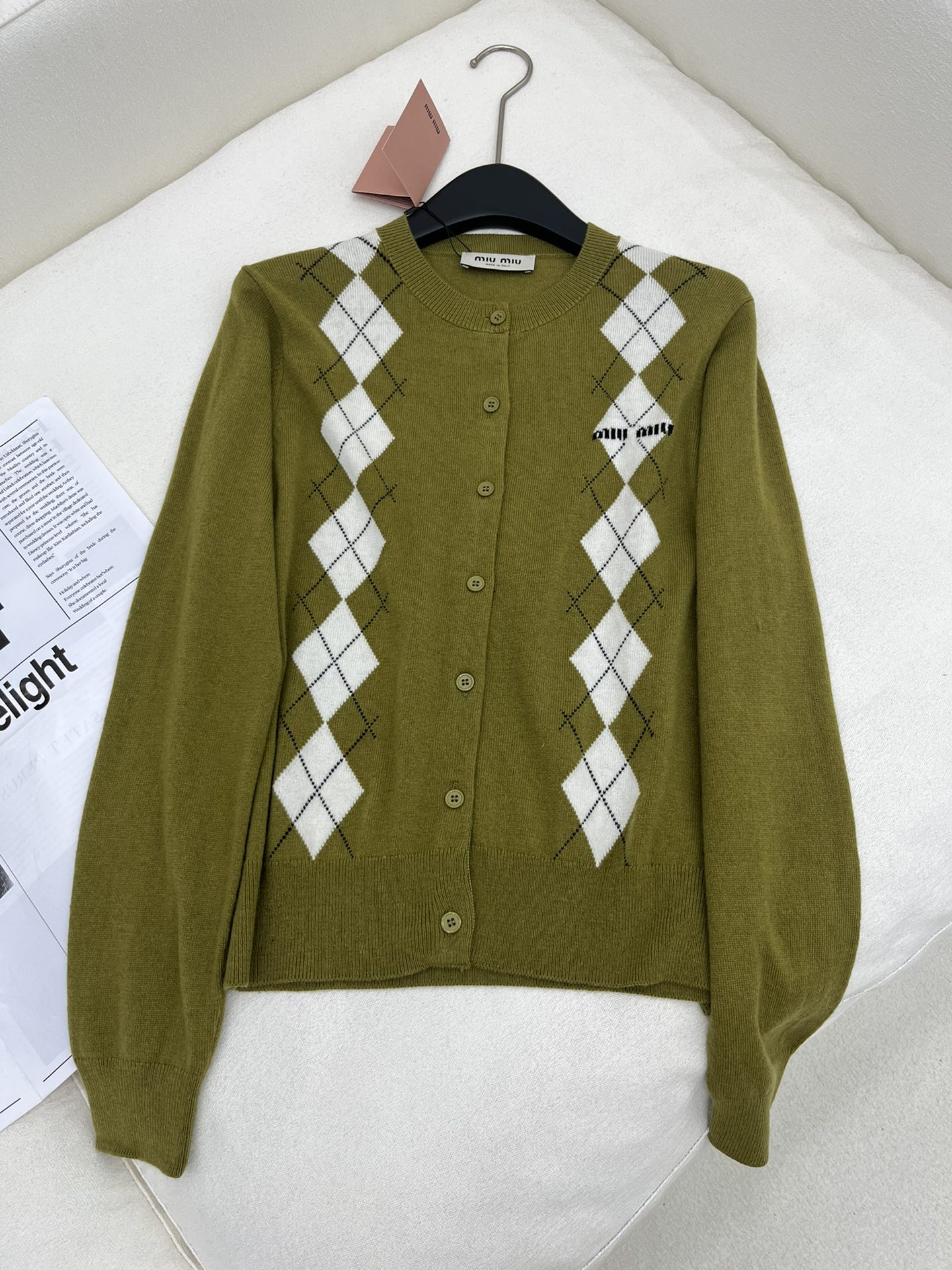 Va bene acquistare
 MiuMiu Abbigliamento Cardigan Giacca & Soprabito Maglione Verde Lavorazione a maglia Collezione Autunno/Inverno