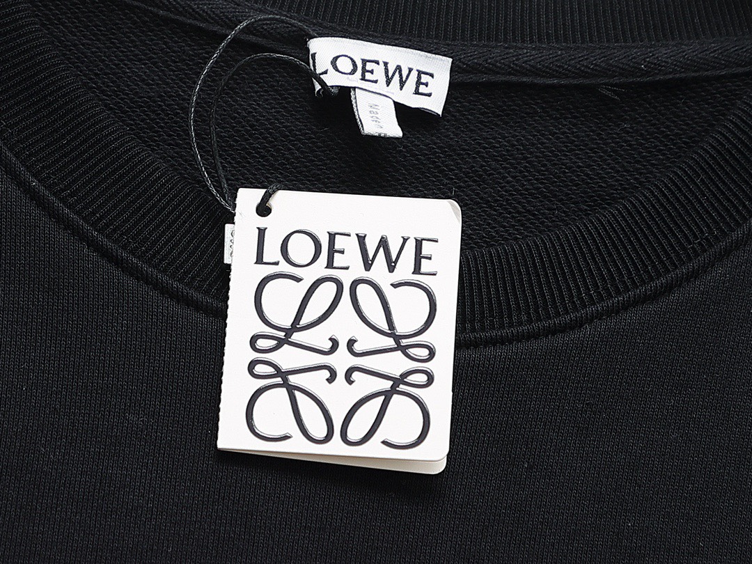 罗意威/Loewe 秋冬新品 粉色字母logo刺绣圆领卫衣