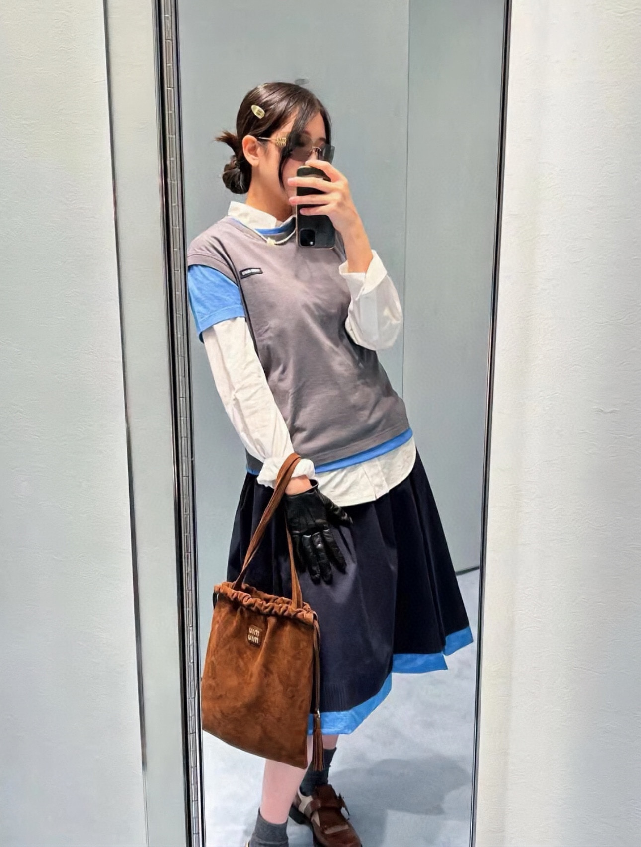 Miu Miu Suede dark brown looks great