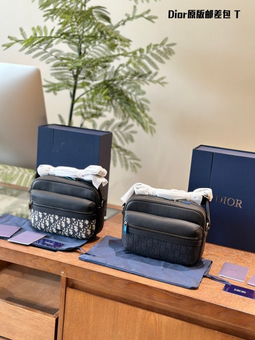 Dior Men's Messenger Bag with Embroidered Canvas and Calfskin Leather 1 Dior Men’s Messenger Bag with Embroidered Canvas and Calfskin Leather