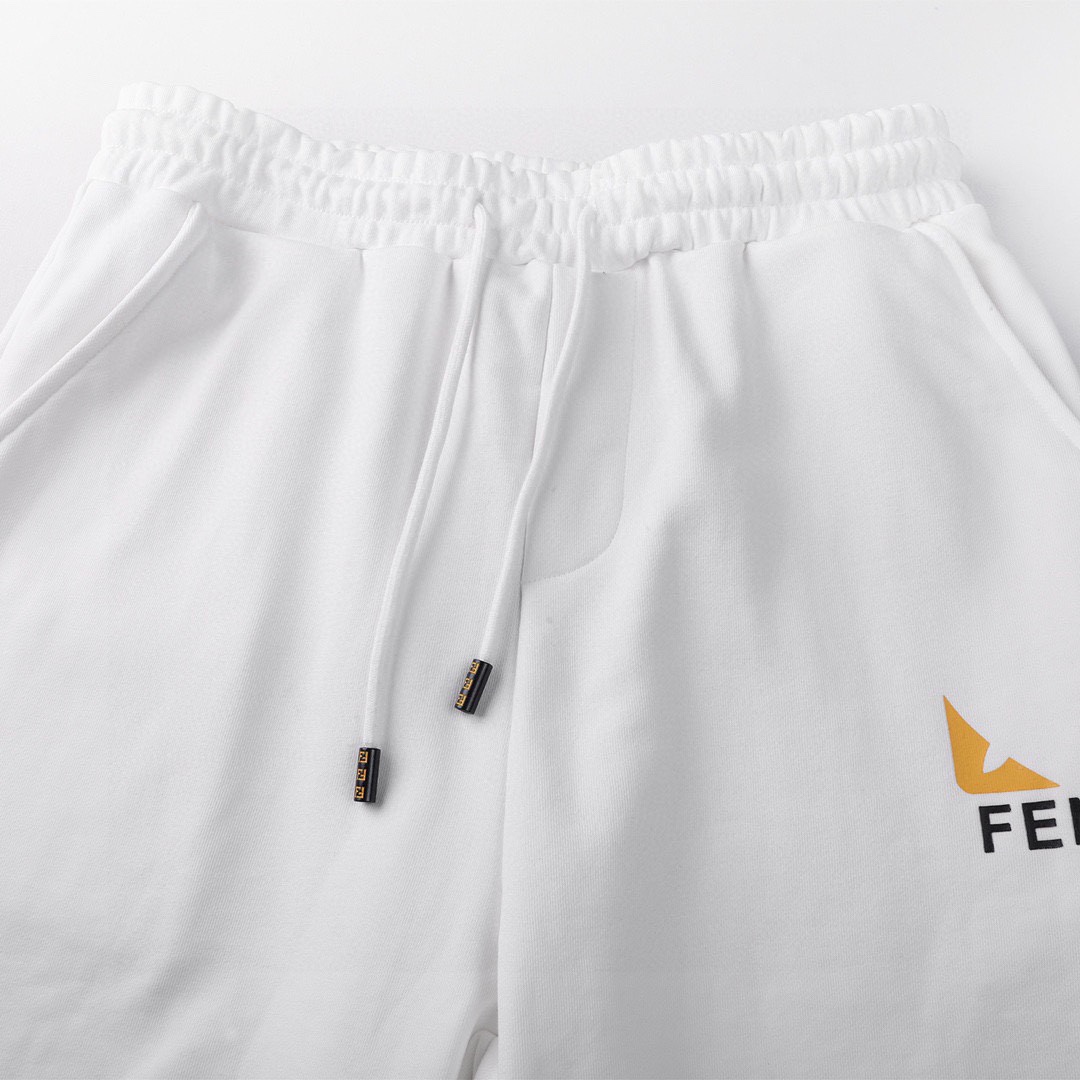 芬迪/Fendi 夏季新款 怪兽眼睛印花字母压胶休闲短裤 五分裤