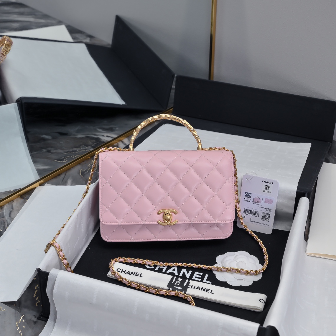 Chanel Sacs À Main Sacs À Bandoulière & À Épaule Noir épissure Peau de mouton Tissé Fashion