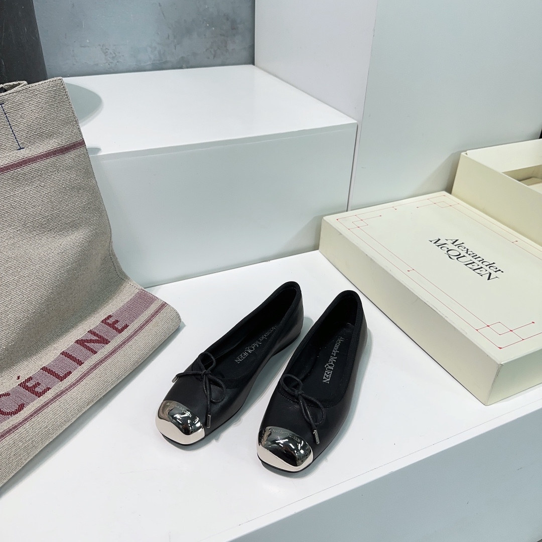 High Quality Alexander McQueen Butterfly Ballet Shoes, Genuine Italian Leather, Size 35-40. - 图片 9