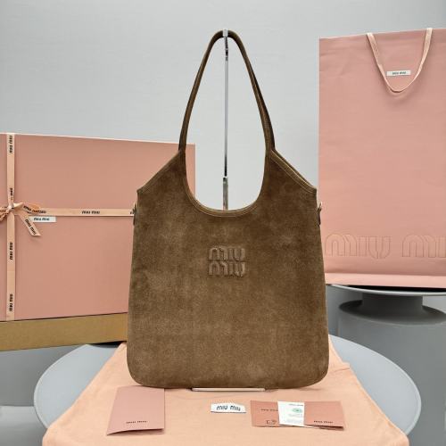 Miu Miu Suede Hobo Tote Bag, Deep Brown, Model 5594 1 Miu Miu Suede Hobo Tote Bag, Deep Brown, Model 5594