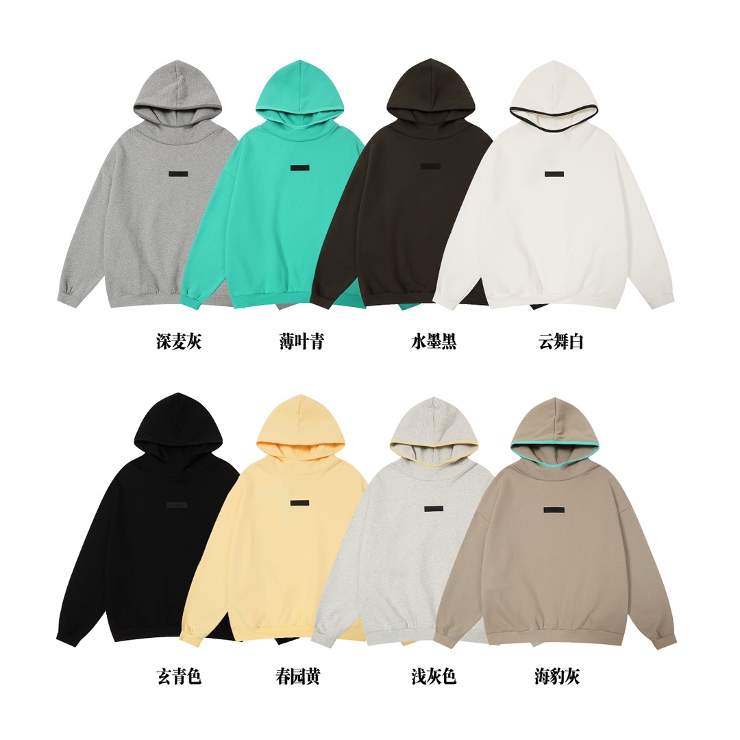 ESSENTIALS Clothing Hoodies Black Grey Light Gray White Yellow Spring Collection Essential Hooded Top