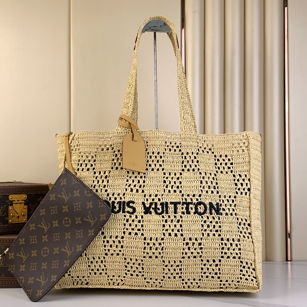 Louis Vuitton LV Onthego Knockoff
 Taschen Handtaschen Weben Raffia M25008