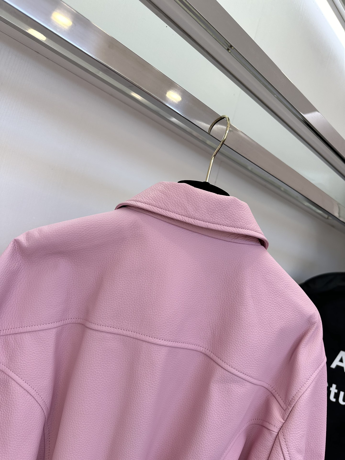 Pink Leather Jacket for Women - Soft Lambskin, Baseball Collar, Trendy Style 9 i1724811982 146 7