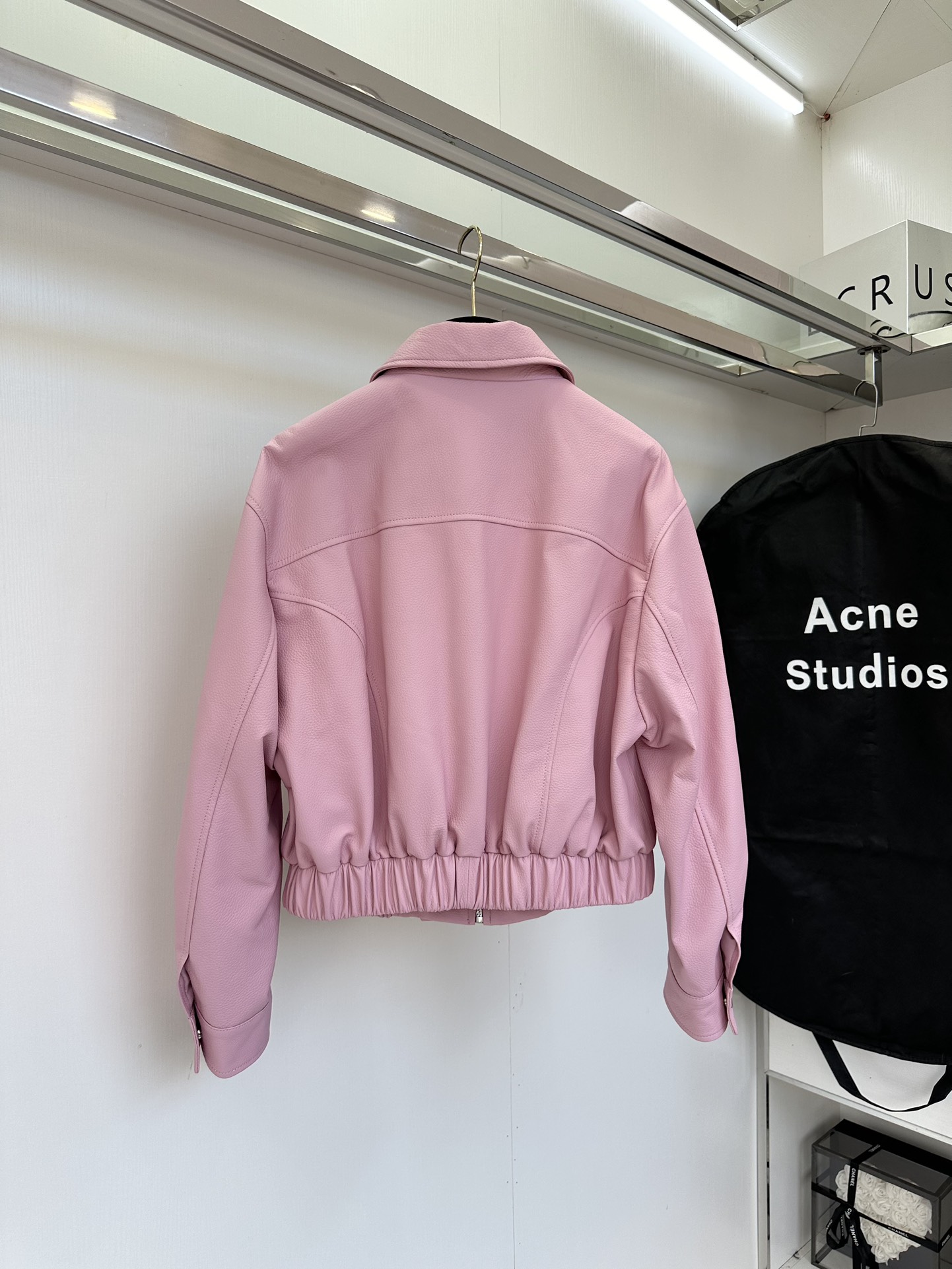 Pink Leather Jacket for Women - Soft Lambskin, Baseball Collar, Trendy Style 3 i1724811982 9380 1