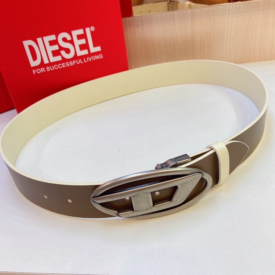 DIESEL 23 Spring/Summer New OVAL-D LOGO Classic Belt: Stylish Retro Look, Reversible Design - 图片 6