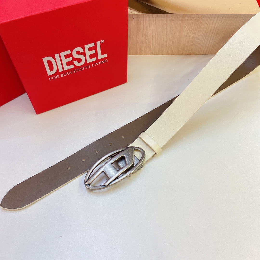 DIESEL 23 Spring/Summer New OVAL-D LOGO Classic Belt: Stylish Retro Look, Reversible Design - 图片 3