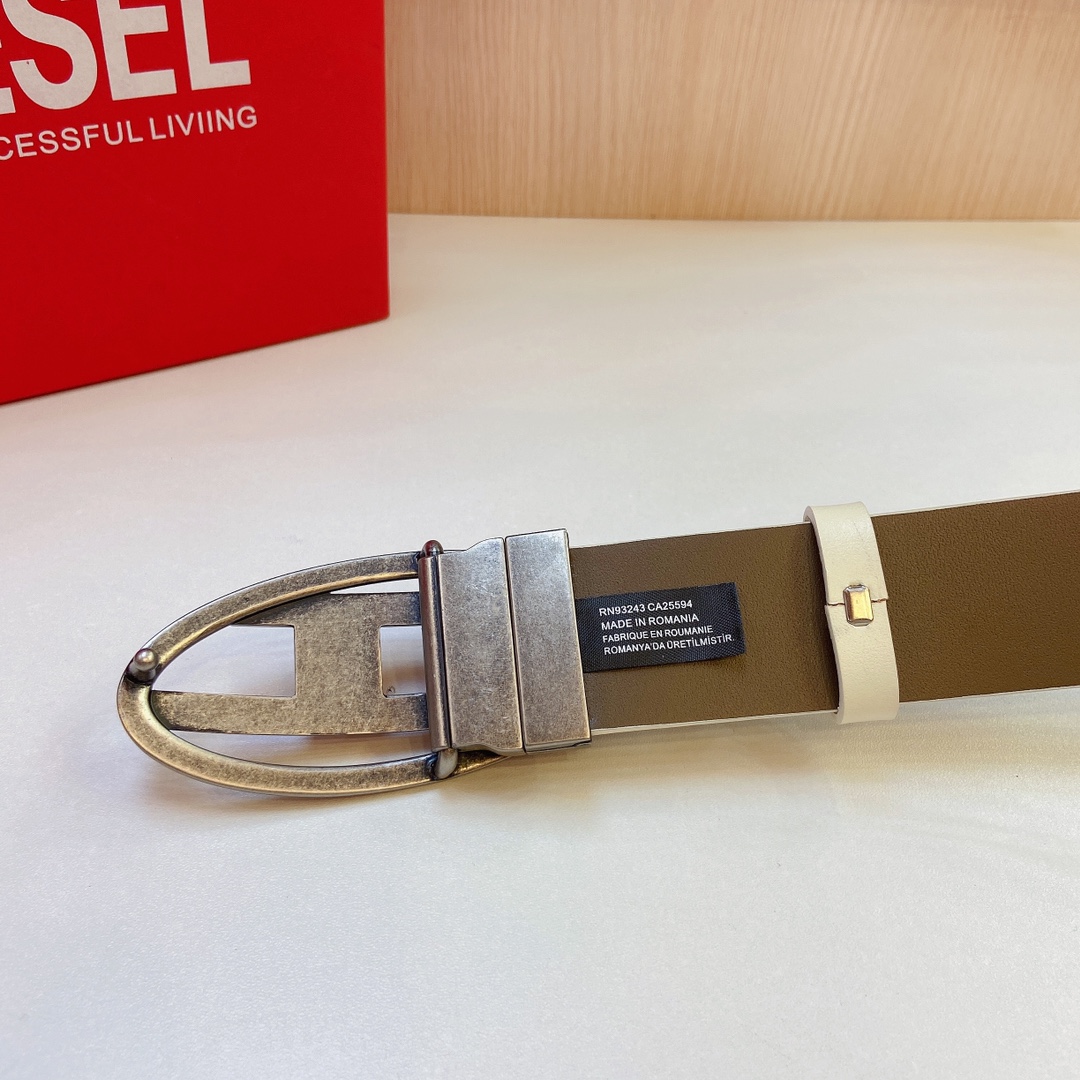 DIESEL 23 Spring/Summer New OVAL-D LOGO Classic Belt: Stylish Retro Look, Reversible Design - 图片 4