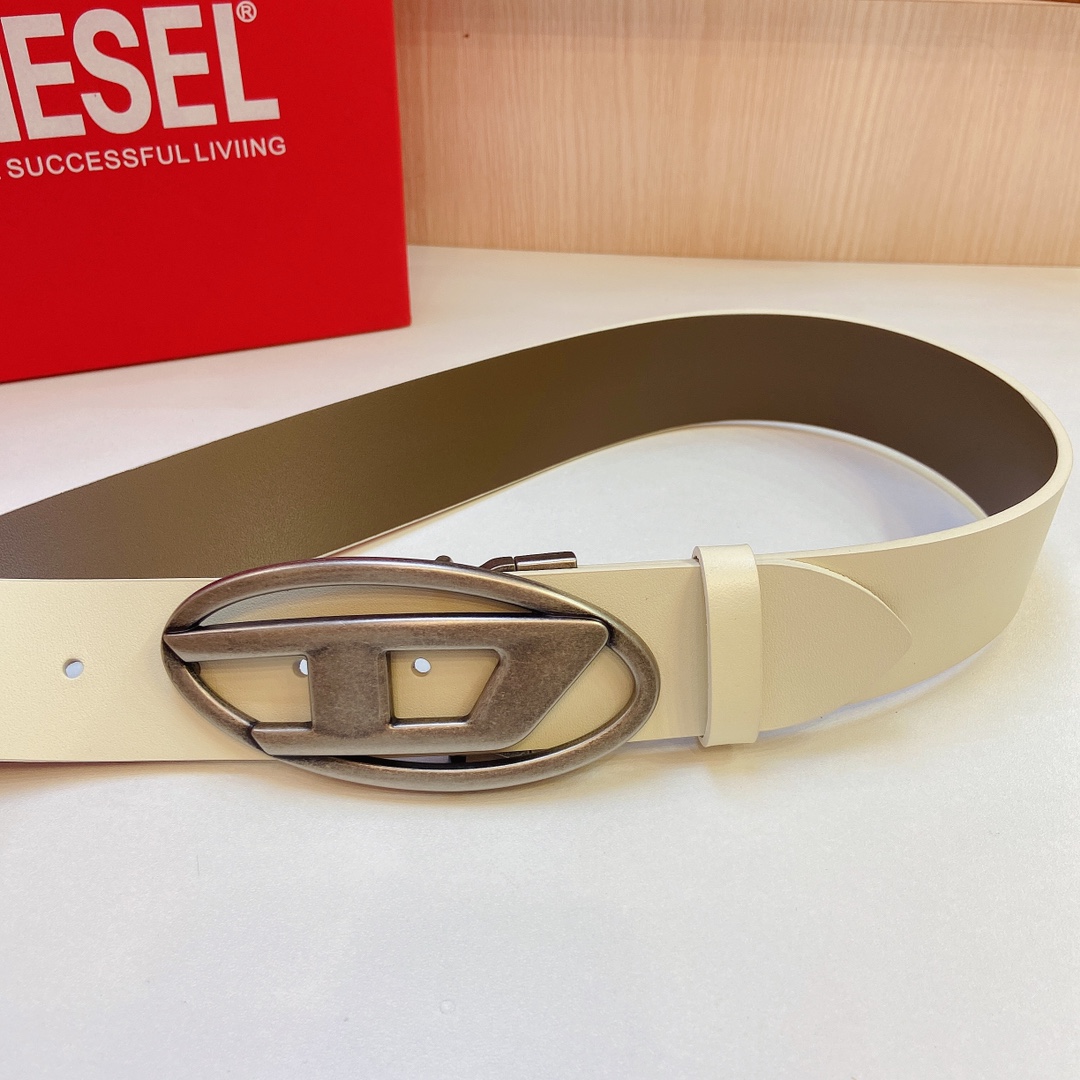 DIESEL 23 Spring/Summer New OVAL-D LOGO Classic Belt: Stylish Retro Look, Reversible Design - 图片 2
