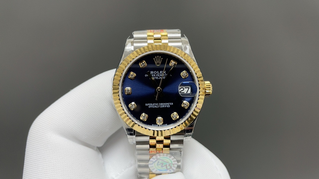 NO:392403,Recommended Rolex Logs, Jinlan 31mm, automatic winding mechanical movement, top quality, real-life shipping,,rolex19860909今日推荐劳力士 日志 间金蓝 31mm 自动上链机械机芯 顶级品质 出货实拍,,rolex,Watch