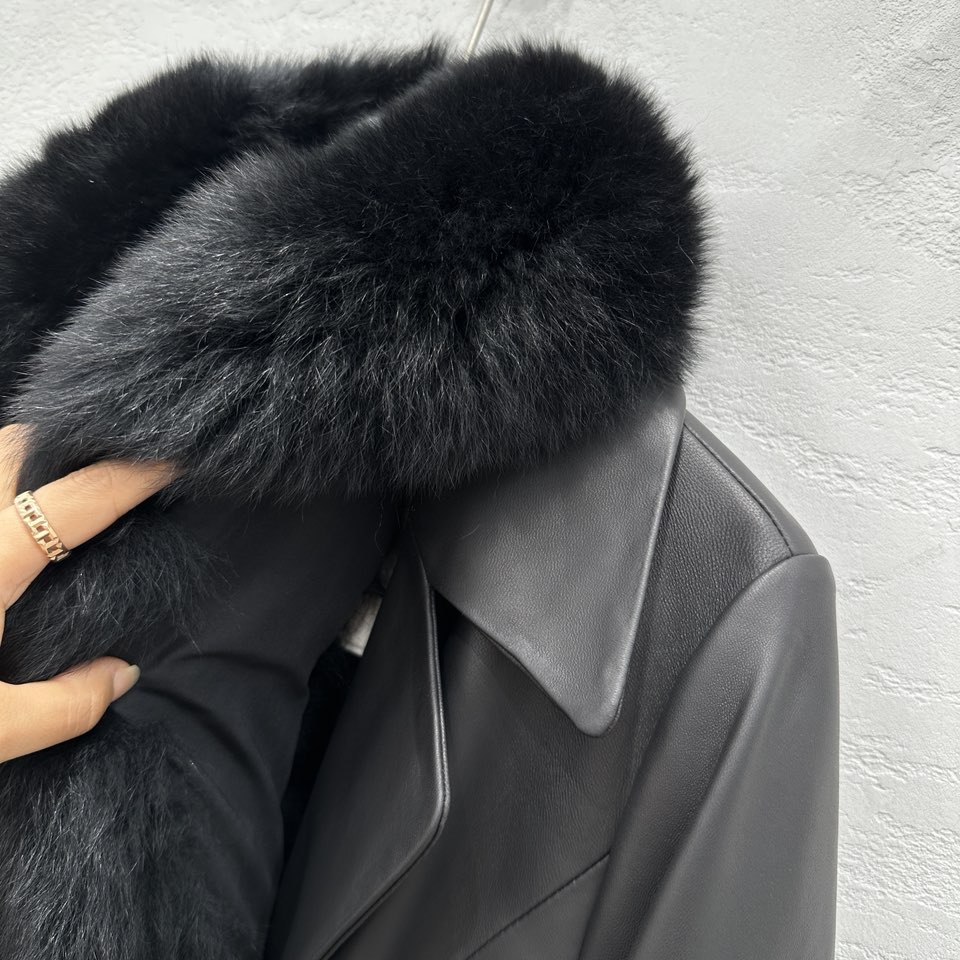 Exclusive Launch: High-End Single Quality Fend*24 Fur Coat with Customizable Fox Hair Collar - 图片 6