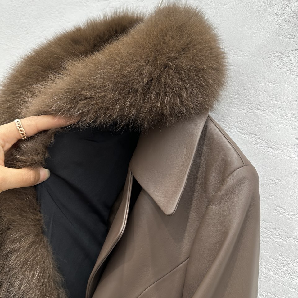 Luxurious Fox Fur Coat with Customizable Collar, Premium Quality Sheepskin, Perfect Fit, Sizes S-XL - 图片 5