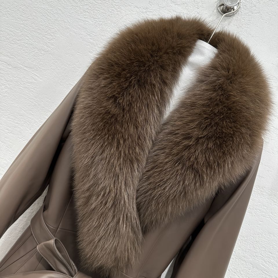 Luxurious Fox Fur Coat with Customizable Collar, Premium Quality Sheepskin, Perfect Fit, Sizes S-XL - 图片 2