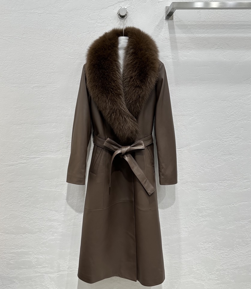 Luxurious Fox Fur Coat with Customizable Collar, Premium Quality Sheepskin, Perfect Fit, Sizes S-XL - 图片 1