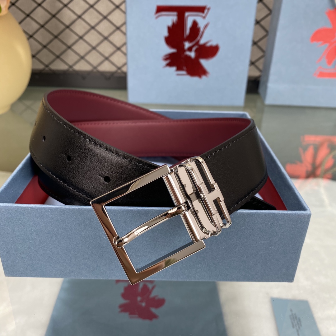 TODS3.5宽早春新品男士腰带经典T字扣设计经典耐看！原版开模