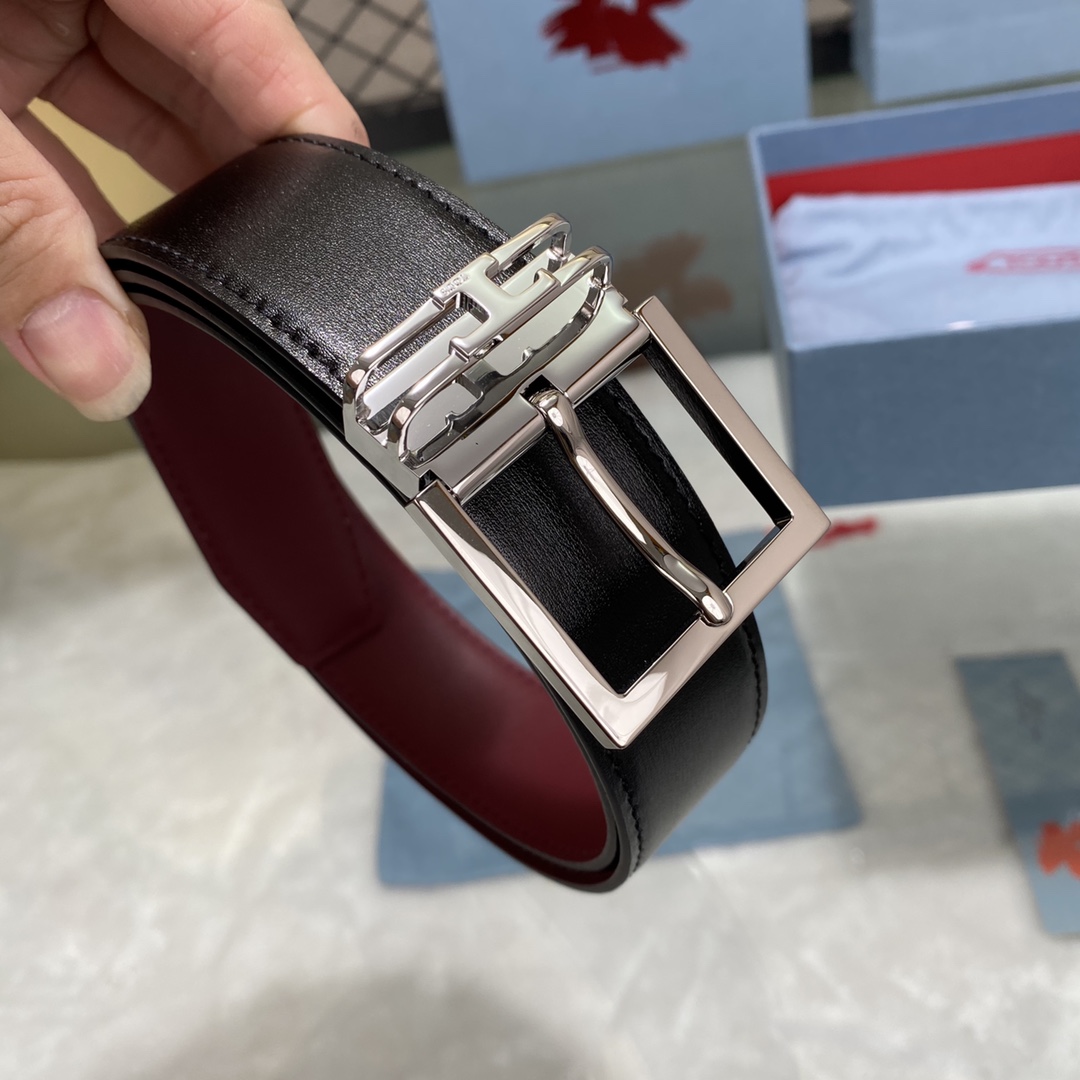 TODS3.5宽早春新品男士腰带经典T字扣设计经典耐看！原版开模